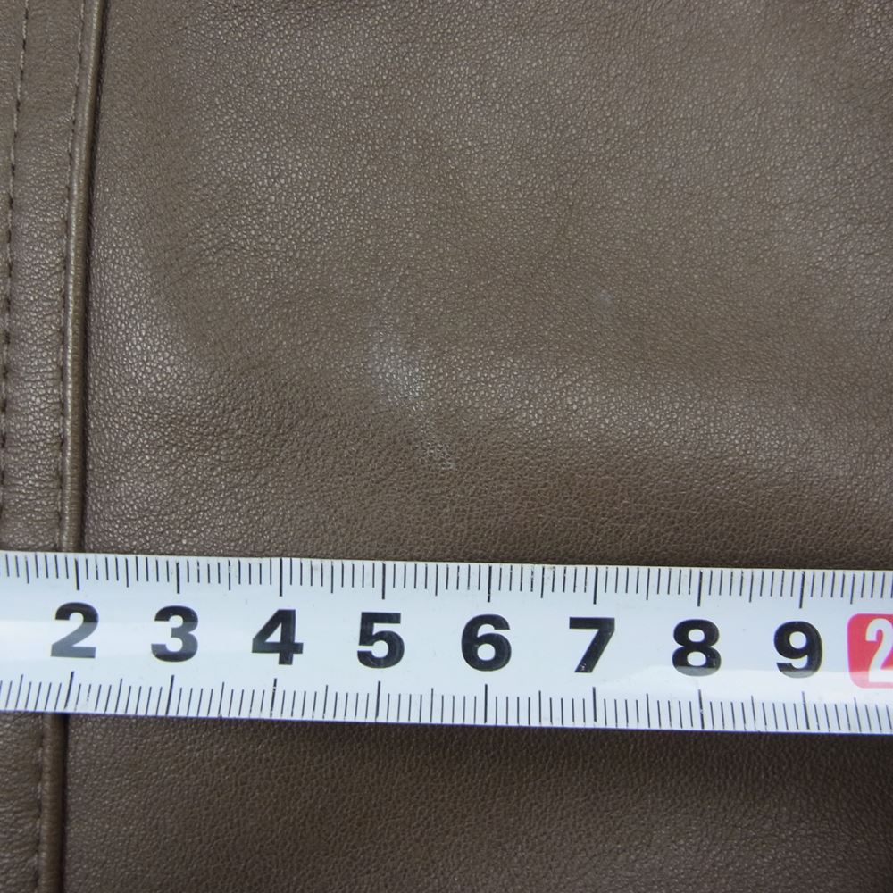 エンメティ ANDREA アンドレア ラム ナッパレザー ジャケット ブラウン系 46【美品】【中古】