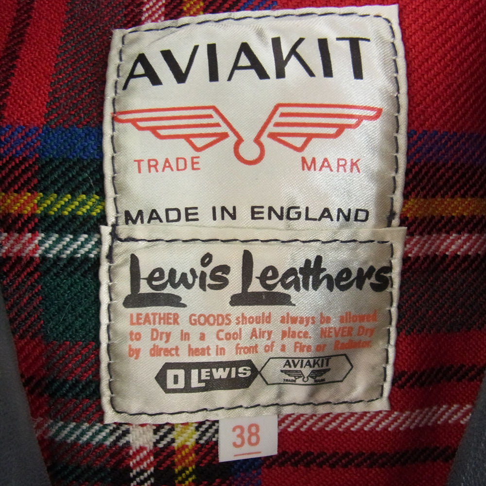 Lewis Leathers ルイスレザー 551T DOMINATOR TIGHT FIT シープスキン ドミネーター タイトフィット ベージュZIP 裏チェック ネイビー ジャケット ネイビー系 38【美品】【中古】