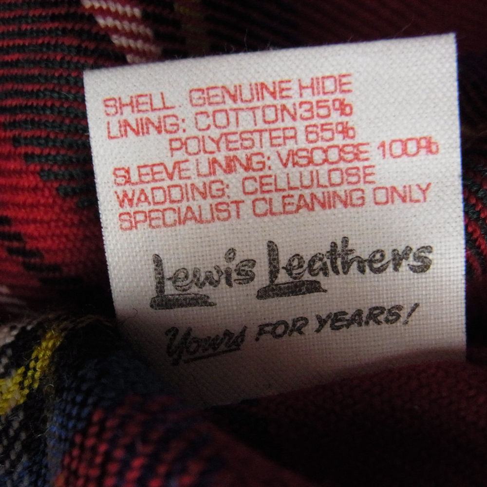 Lewis Leathers ルイスレザー 551T DOMINATOR TIGHT FIT シープスキン ドミネーター タイトフィット ベージュZIP 裏チェック ネイビー ジャケット ネイビー系 38【美品】【中古】