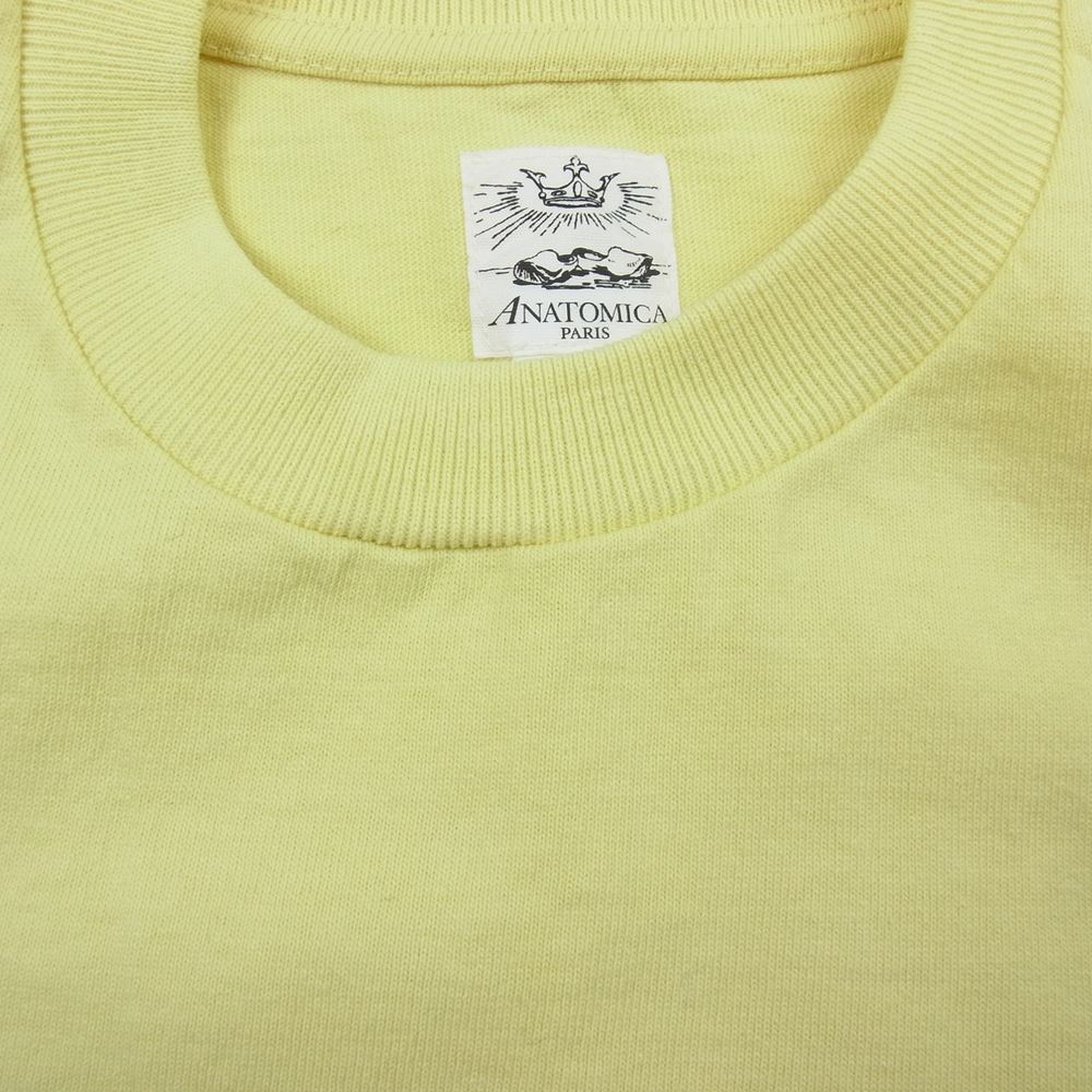 ANATOMICA アナトミカ MEN'S POCKET TEE 丸胴 クルーネック ポケット付き 半袖 Tシャツ イエロー系 S【中古】