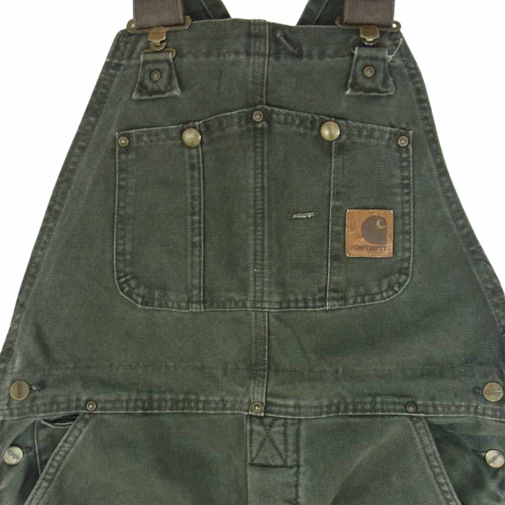 Carhartt カーハート USA製 ダック オーバオール カーキ系 36【中古】