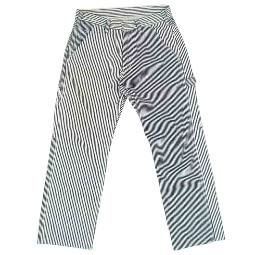 児島ジーンズ ヒッコリー ストライプ ペインター パンツ ブルー系 30【中古】