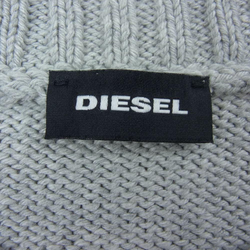 DIESEL ディーゼル パッチワーク ニット セーター グレー系 XL【中古】