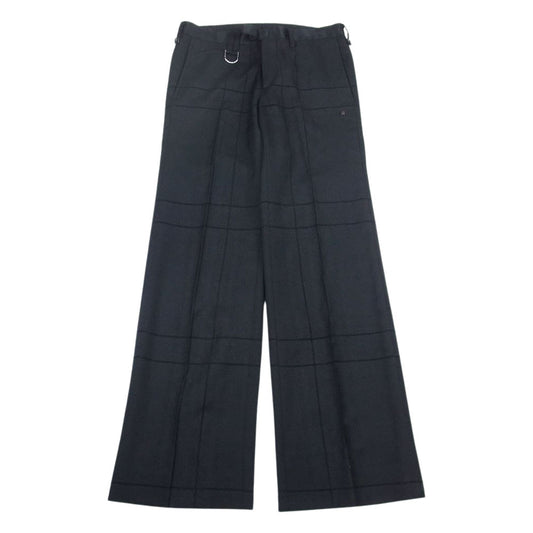 ROEN ロエン 68133002 スカルボタン ラインストーンDカン ラメ チェック スラックス パンツ  ブラック系 28【中古】