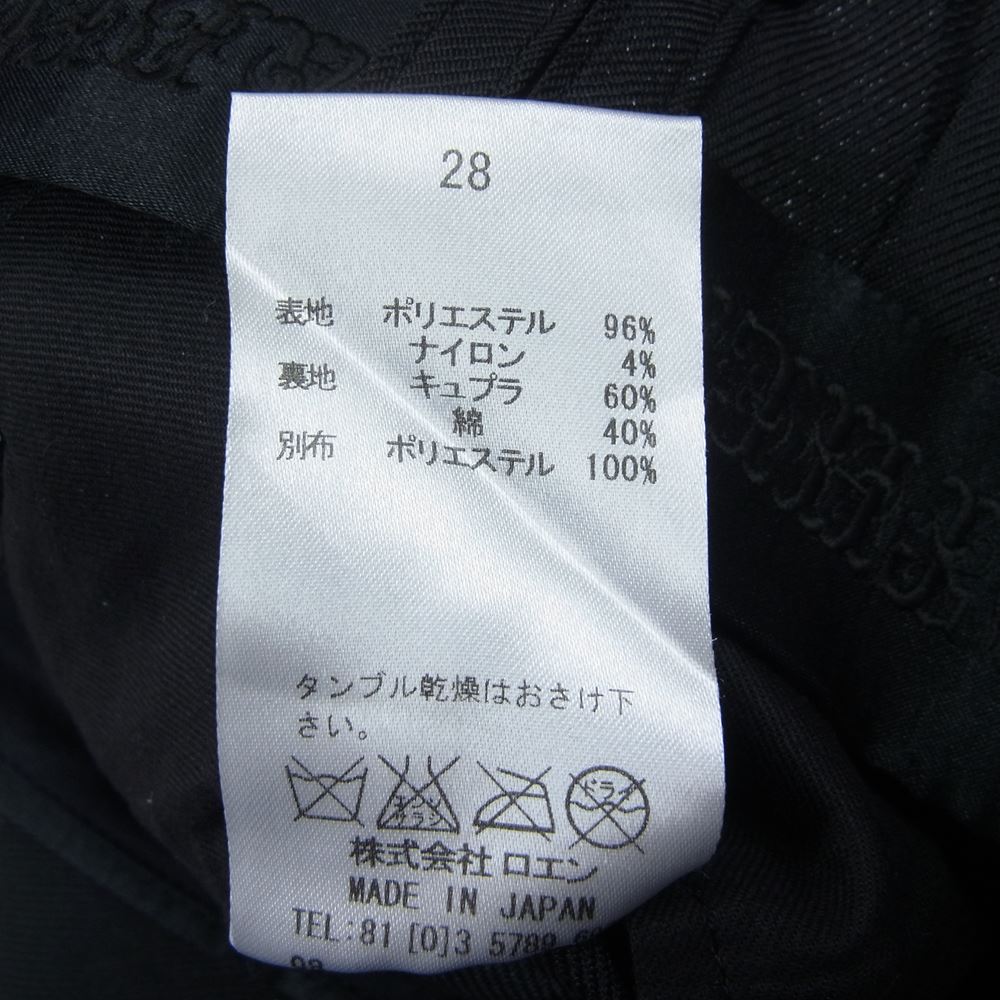 ROEN ロエン 68133002 スカルボタン ラインストーンDカン ラメ チェック スラックス パンツ  ブラック系 28【中古】