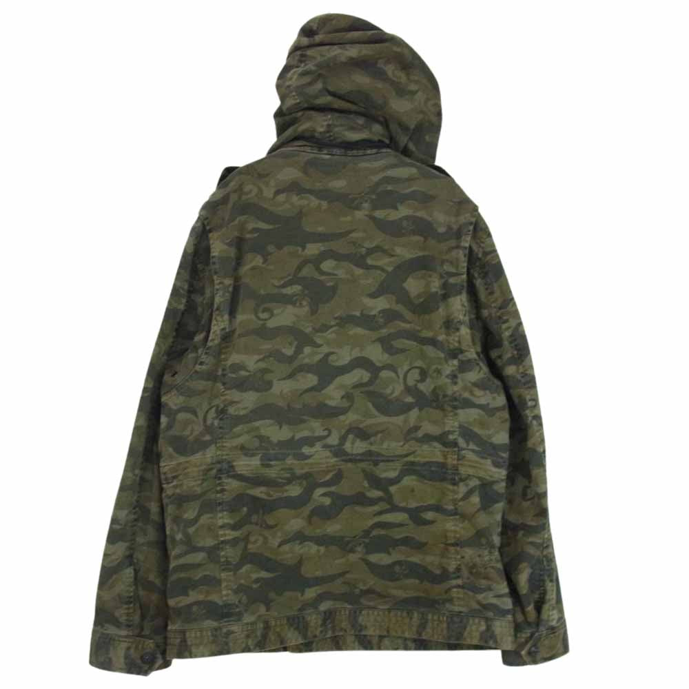 ROEN ロエン 72032006 M-65 カモフラ 迷彩 ワッペン付き ミリタリージャケット カーキ系 52【中古】