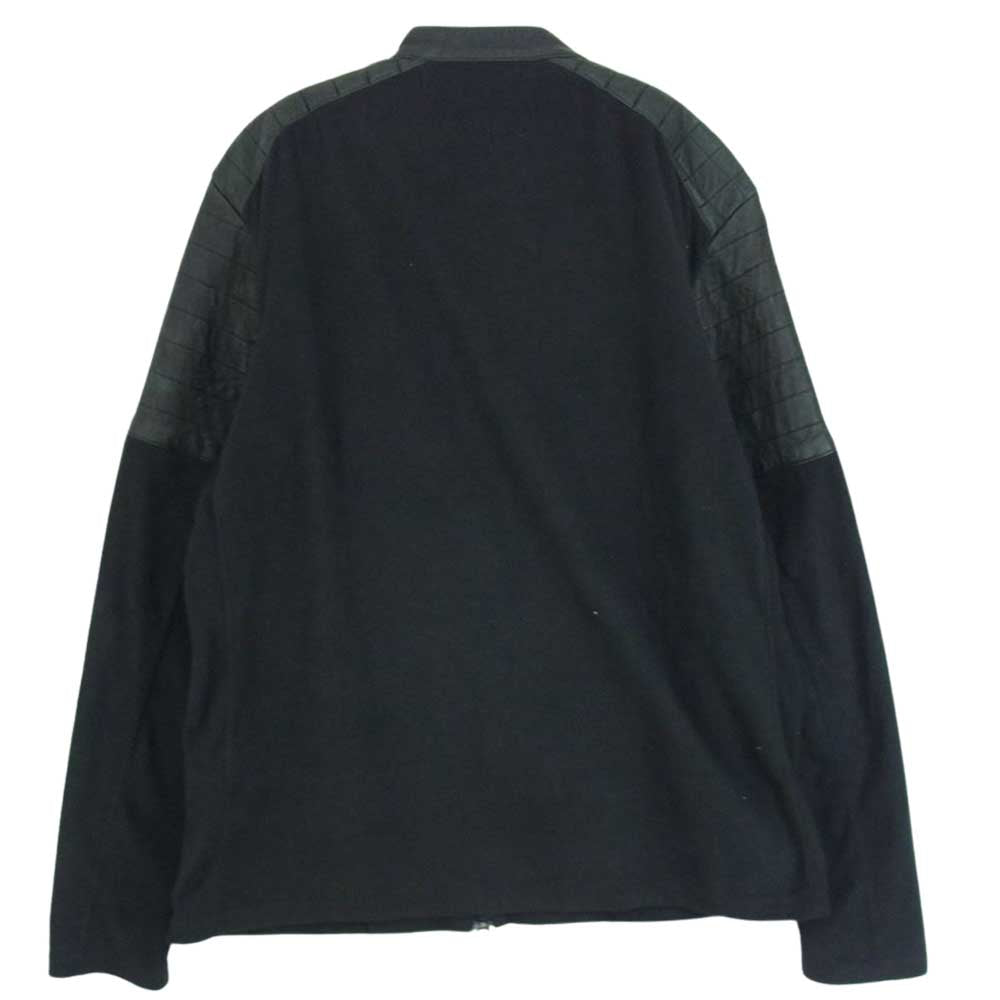 ROEN ロエン 79147046 スカル刺繍 レザー切替 バイカー フリースジャケット ブラック系 48【中古】