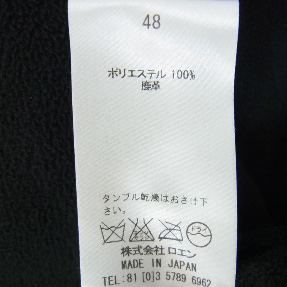 ROEN ロエン 79147046 スカル刺繍 レザー切替 バイカー フリースジャケット ブラック系 48【中古】