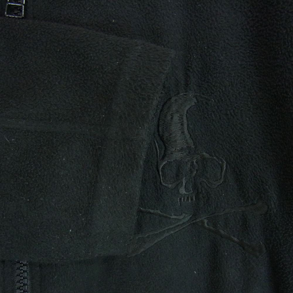 ROEN ロエン 79147046 スカル刺繍 レザー切替 バイカー フリースジャケット ブラック系 48【中古】