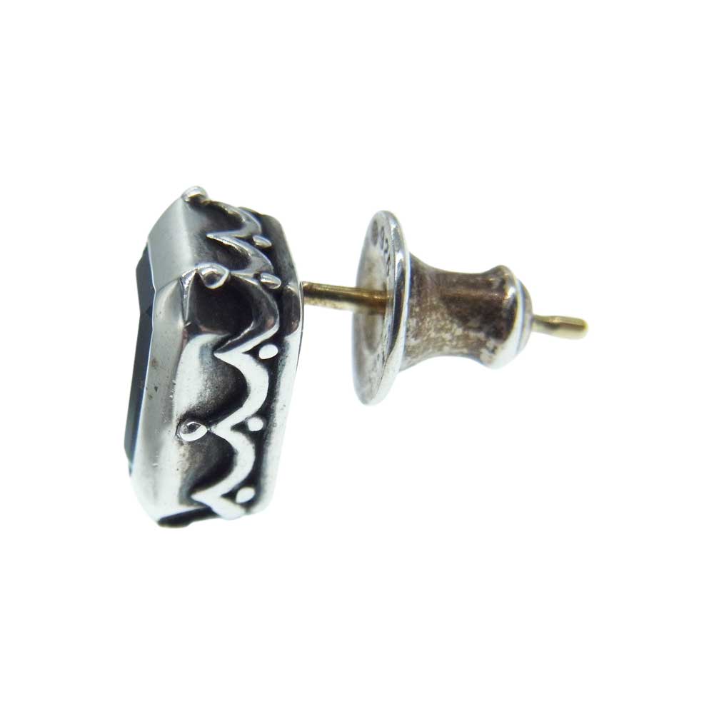 Justin Davis ジャスティンデイビス オニキス スクエア ピアス 片耳用 シルバー系【中古】