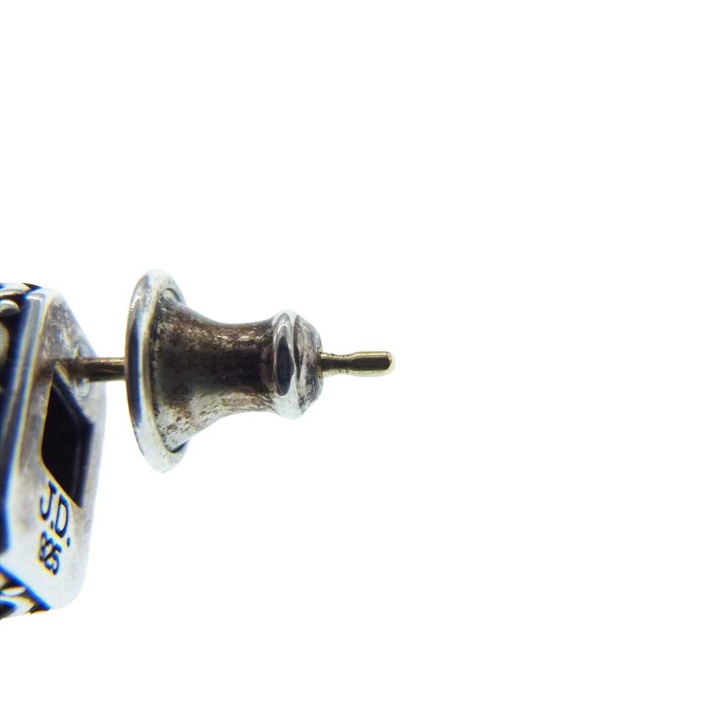 Justin Davis ジャスティンデイビス オニキス スクエア ピアス 片耳用 シルバー系【中古】