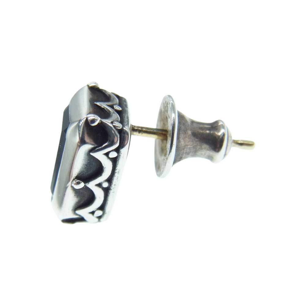 Justin Davis ジャスティンデイビス オニキス スクエア ピアス 片耳用 シルバー系【中古】