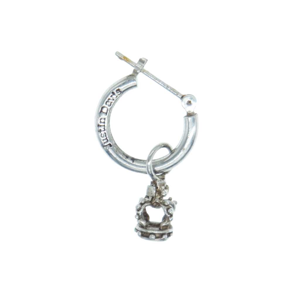 Justin Davis ジャスティンデイビス SEJ010 クラウン フープ ピアス 片耳用 シルバー系【中古】