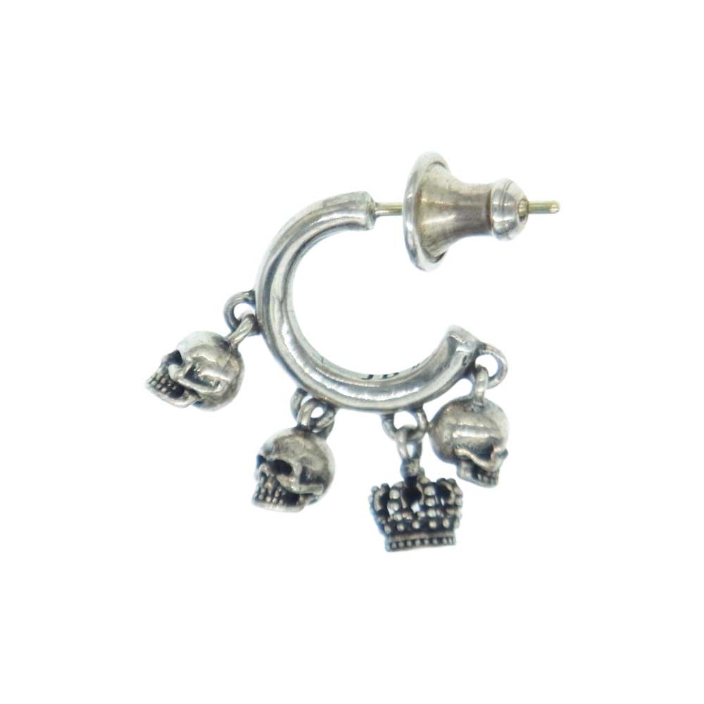 Justin Davis ジャスティンデイビス SEJ404 FURY フューリー スカル クラウン 4連 フープ ピアス 片耳用 シルバー系【中古】