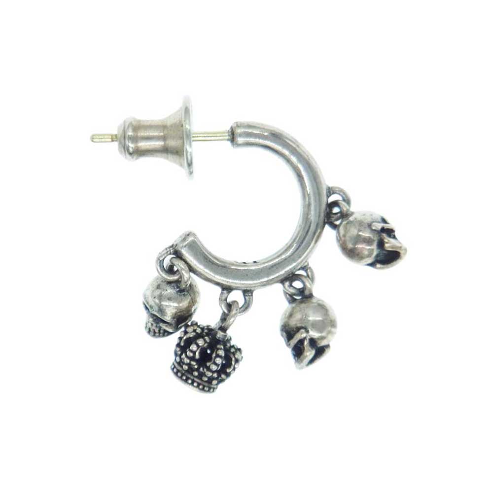 Justin Davis ジャスティンデイビス SEJ404 FURY フューリー スカル クラウン 4連 フープ ピアス 片耳用 シルバー系【中古】