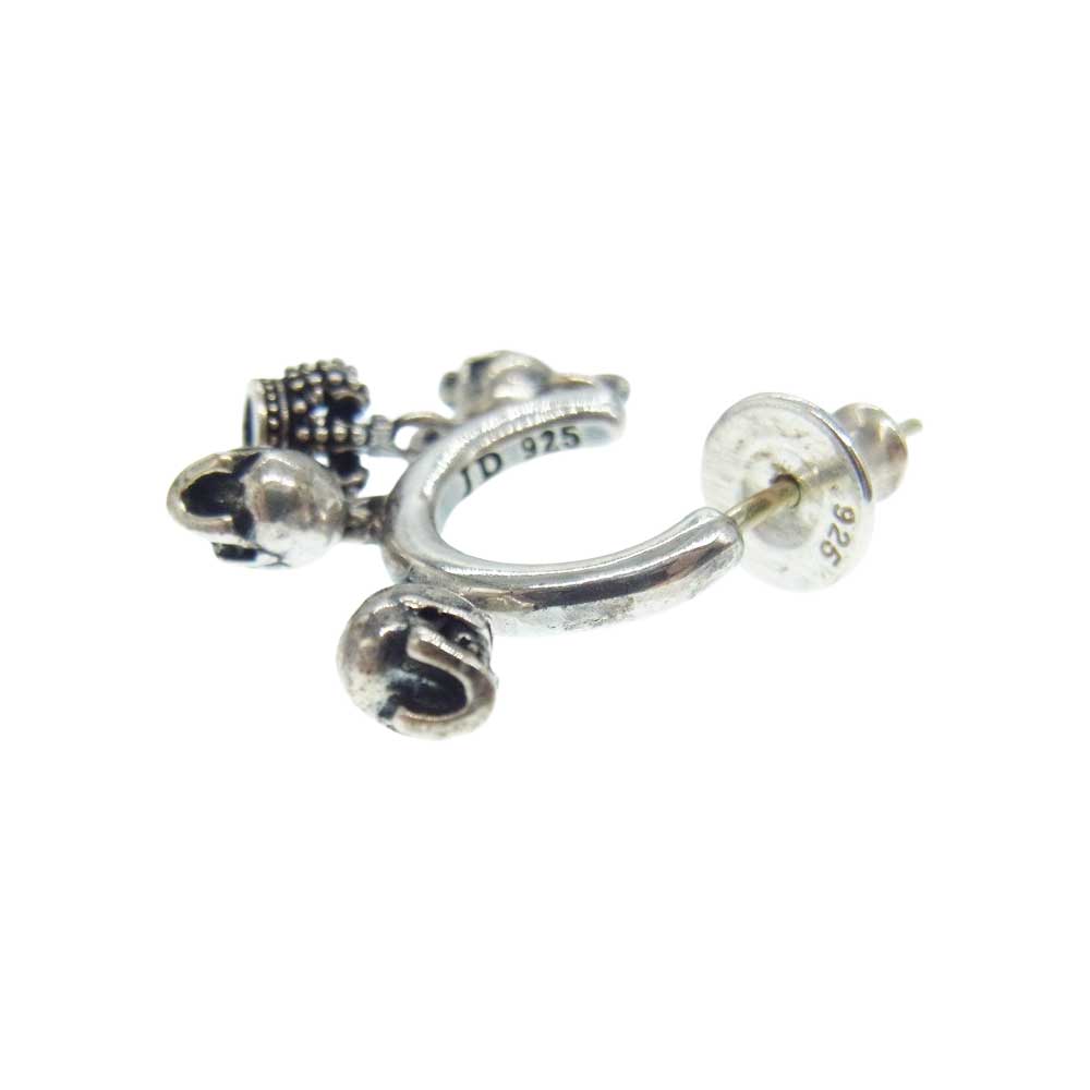 Justin Davis ジャスティンデイビス SEJ404 FURY フューリー スカル クラウン 4連 フープ ピアス 片耳用 シルバー系【中古】