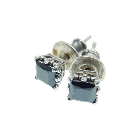 Justin Davis ジャスティンデイビス SEJ047 MONTECARLO CUBIC ZIRCONIA モンテカルロ オニキス ジルコニア ピアス 両耳用 シルバー系【中古】