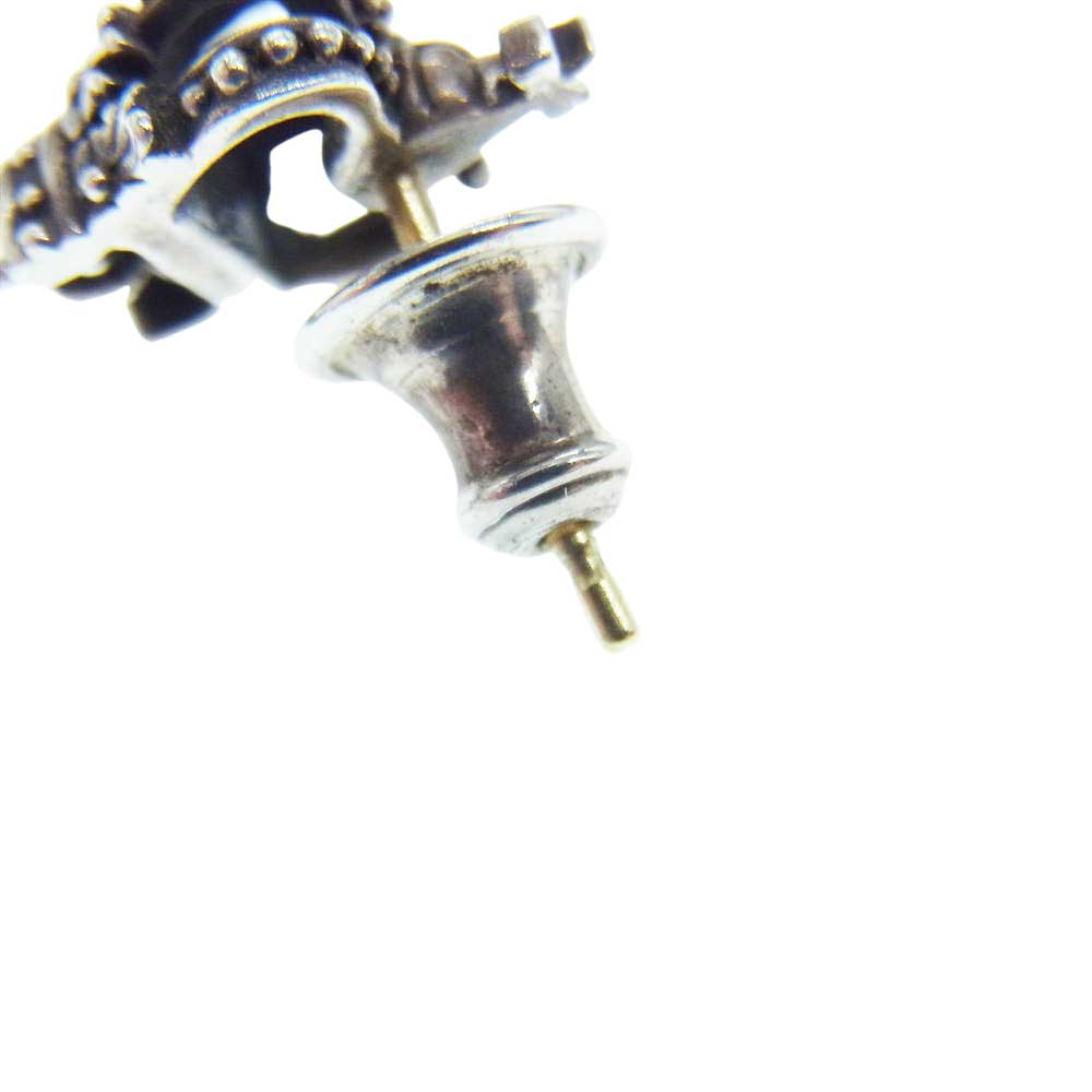 Justin Davis ジャスティンデイビス SEJ170A GATSBY SHORT クラウンモチーフ ティアドロップ ショート クリア ピアス 片耳用 シルバー系【中古】