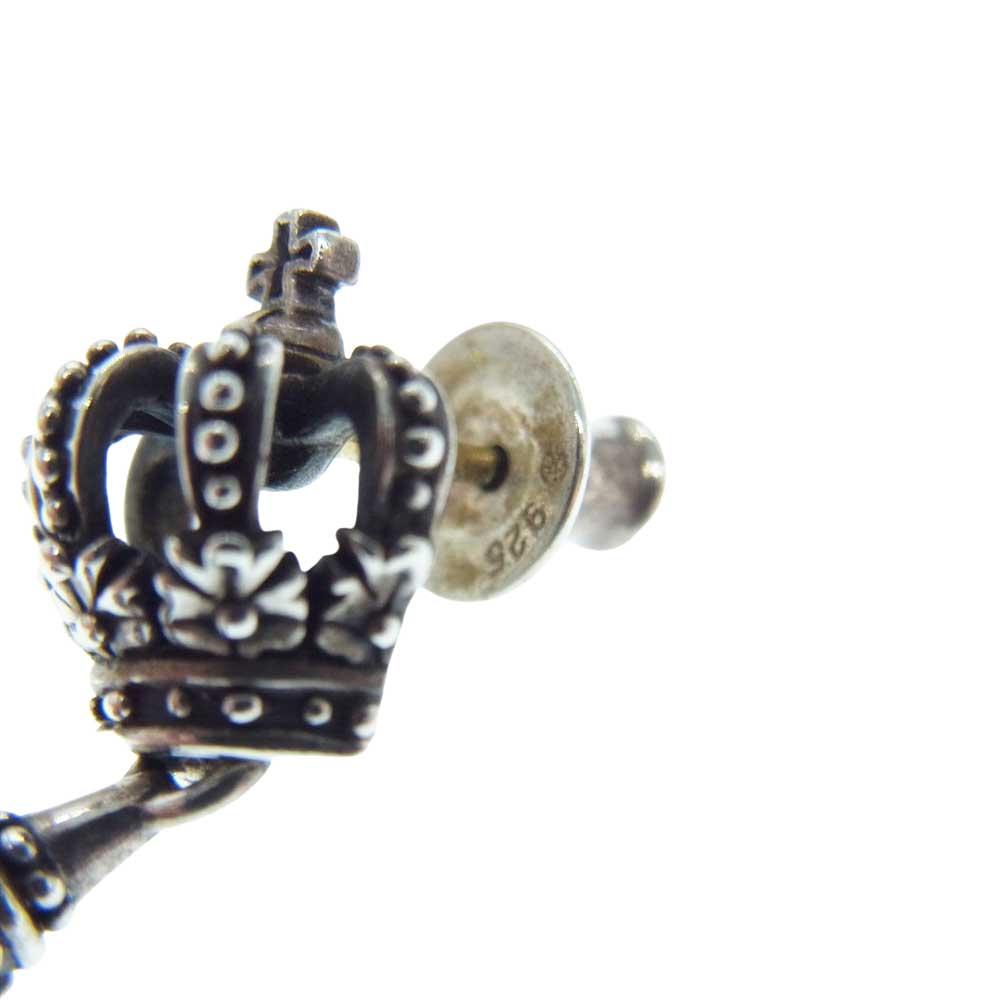 Justin Davis ジャスティンデイビス SEJ170A GATSBY SHORT クラウンモチーフ ティアドロップ ショート クリア ピアス 片耳用 シルバー系【中古】