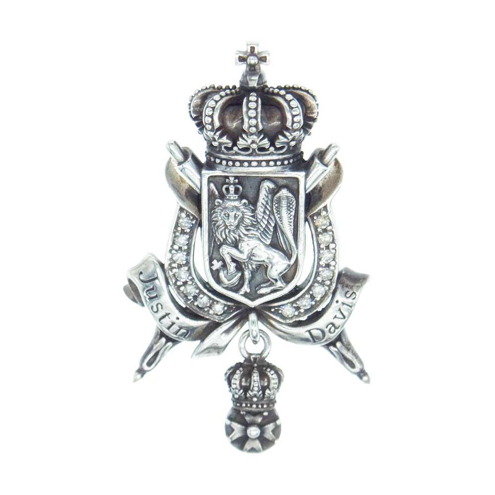 Justin Davis ジャスティンデイビス SPJ200 REGAL CHAMBER リーガル チャンバー ダイヤモンド キメラ ライオン ペンダントトップ シルバー系【中古】