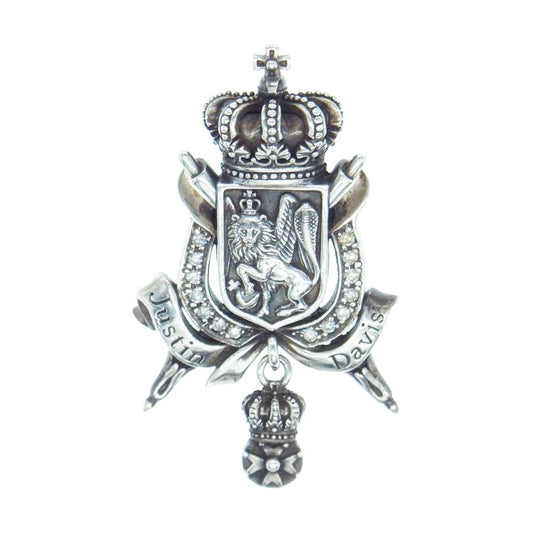 Justin Davis ジャスティンデイビス SPJ200 REGAL CHAMBER リーガル チャンバー ダイヤモンド キメラ ライオン ペンダントトップ シルバー系【中古】