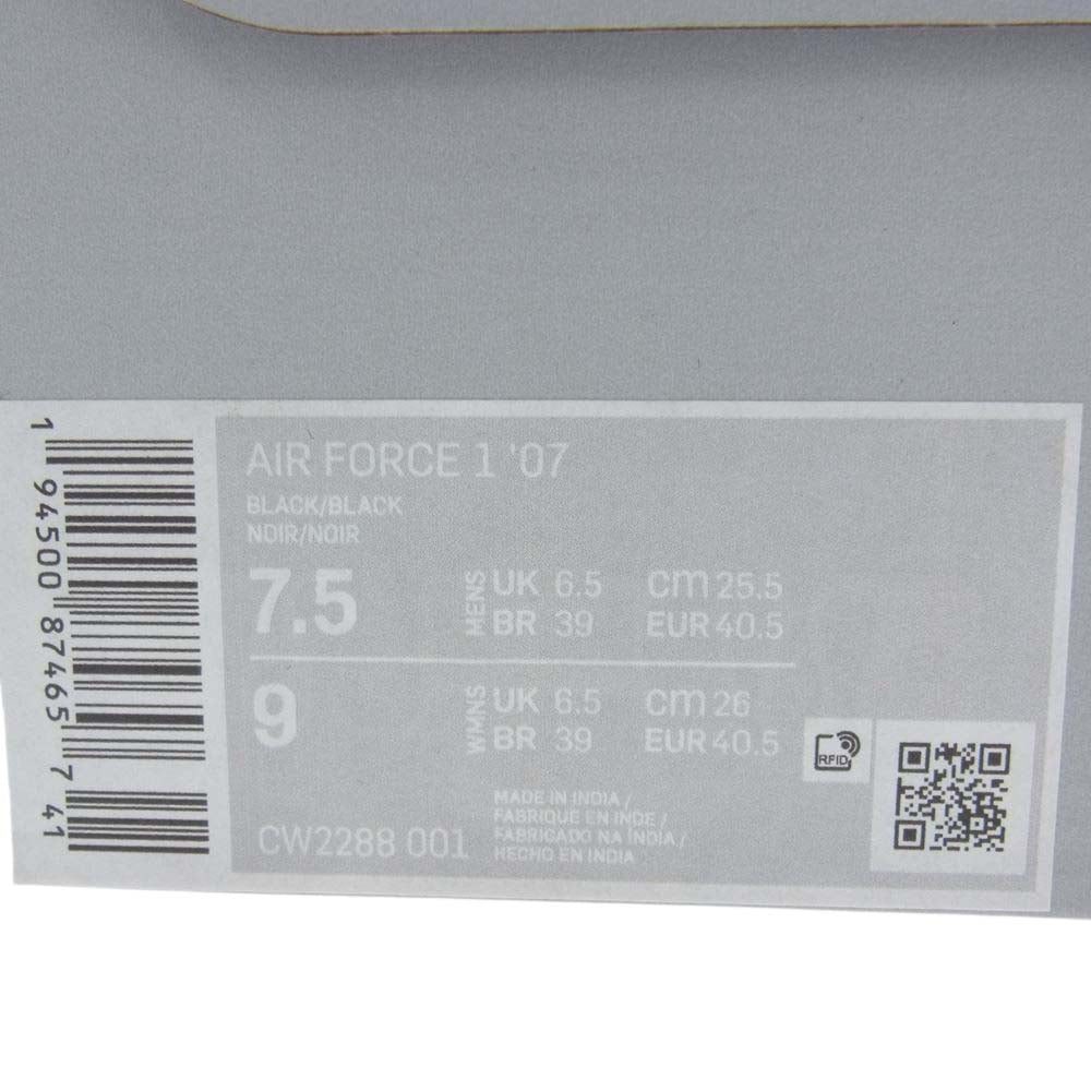 NIKE ナイキ CW2288-001 AIR FORCE 1 '07 エアフォース ワン スニーカー ブラック系 25.5cm【中古】