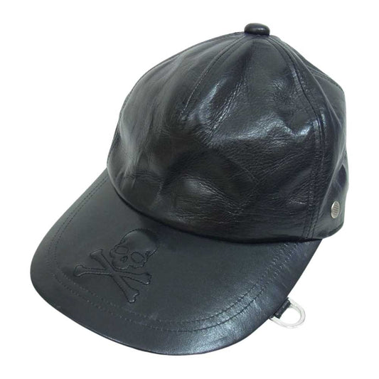 mastermind JAPAN マスターマインドジャパン MV-CA01-72 スカル ステッチ レザー Dカン キャップ ブラック系 M【中古】