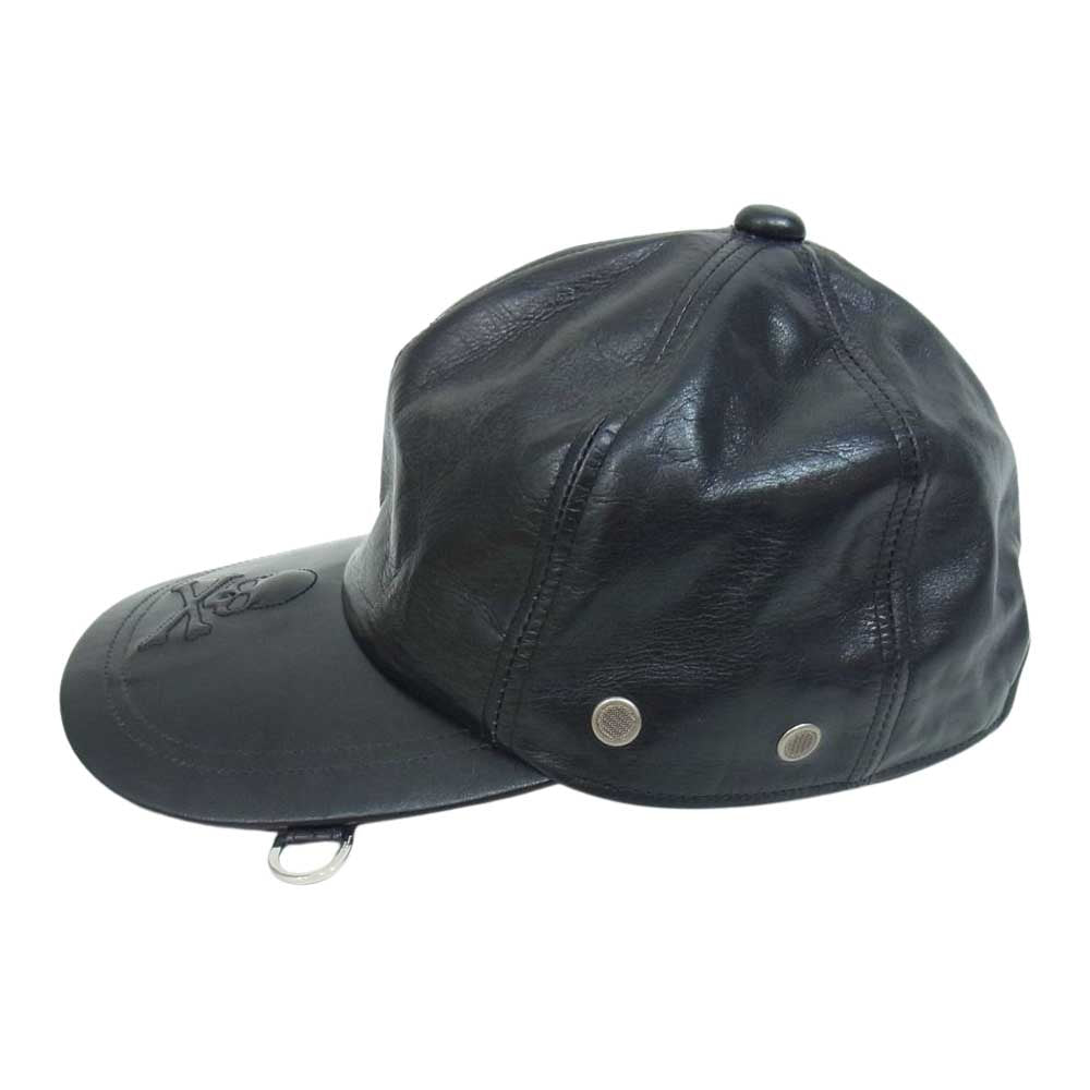 mastermind JAPAN マスターマインドジャパン MV-CA01-72 スカル ステッチ レザー Dカン キャップ ブラック系 M【中古】