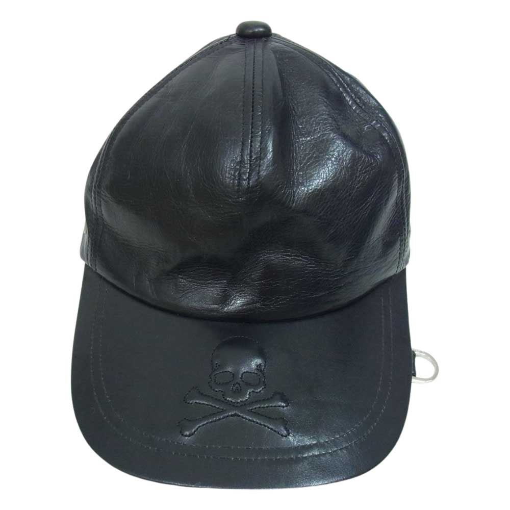 mastermind JAPAN マスターマインドジャパン MV-CA01-72 スカル ステッチ レザー Dカン キャップ ブラック系 M【中古】
