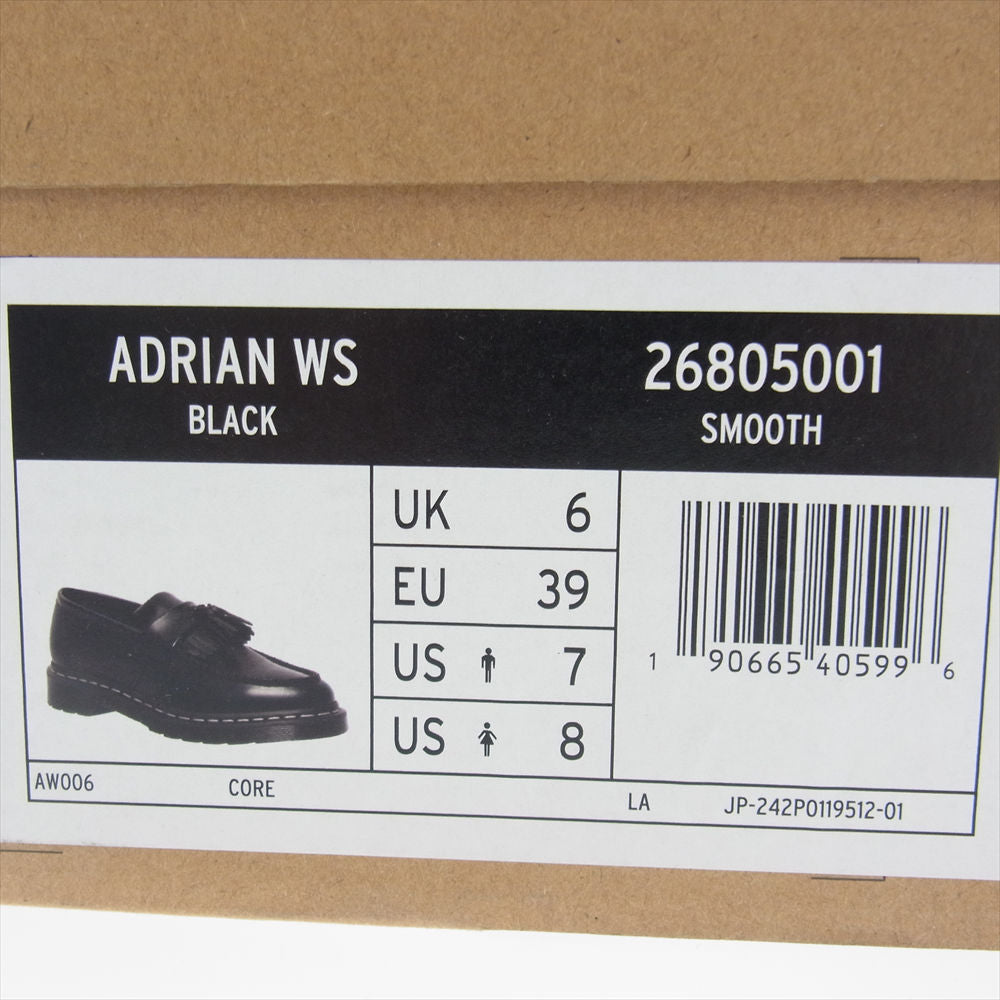 Dr.Martens ドクターマーチン 26805001 ADRIAN WS TASSLE LOAFER エイドリアン ホワイトステッチ タッセルローファー ブラック系 UK6【中古】