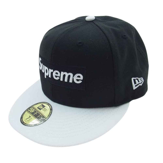 Supreme シュプリーム × New Era ニューエラ 2-Tone Box Logo 2 トーン ボックス ロゴ キャップ ブラック系 ホワイト系 7 1/2 (59.6cm)【美品】【中古】
