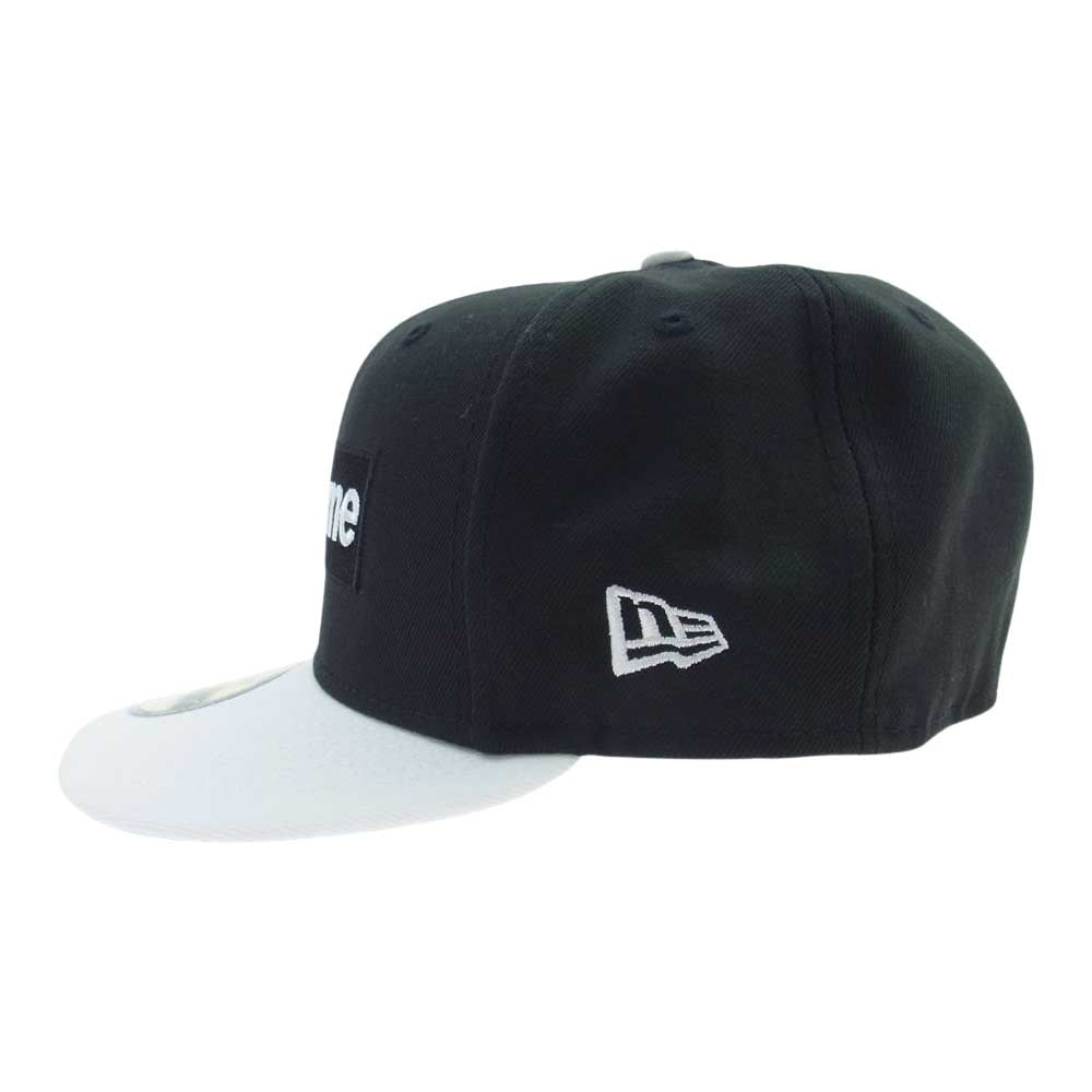 Supreme シュプリーム × New Era ニューエラ 2-Tone Box Logo 2 トーン ボックス ロゴ キャップ ブラック系 ホワイト系 7 1/2 (59.6cm)【美品】【中古】