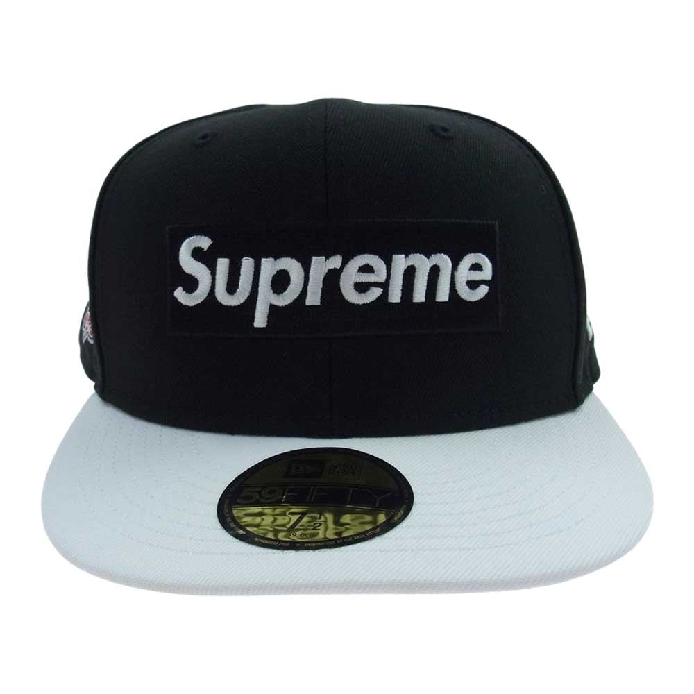 Supreme シュプリーム × New Era ニューエラ 2-Tone Box Logo 2 トーン ボックス ロゴ キャップ ブラック系 ホワイト系 7 1/2 (59.6cm)【美品】【中古】