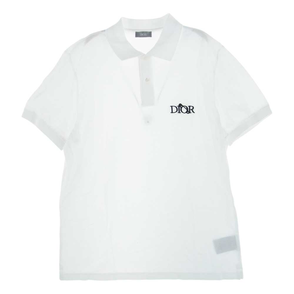 Dior ディオール 20AW 043J800A0448 Judy Blame Embroidered Pin Logo Polo ジュディ ブレイム ロゴ刺繍 ポロシャツ ホワイト系 L【中古】