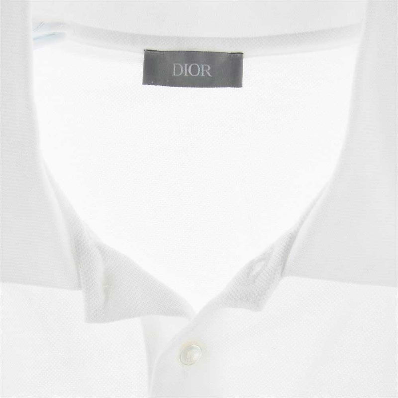 Dior ディオール 20AW 043J800A0448 Judy Blame Embroidered Pin Logo Polo ジュディ ブレイム ロゴ刺繍 ポロシャツ ホワイト系 L【中古】