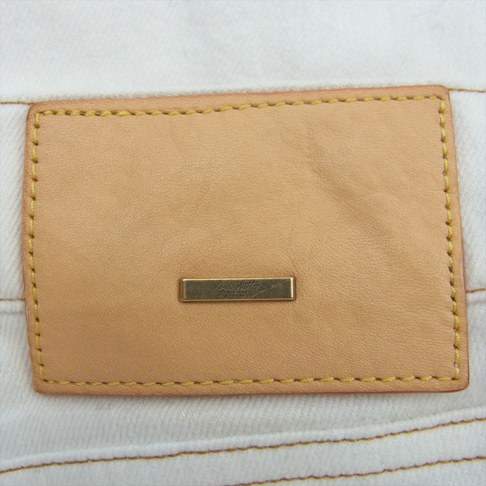 LOUIS VUITTON ルイ・ヴィトン 21AW HLD55W ステープルライン シャドーモノグラム ホワイトデニムパンツ ホワイト系 33【中古】
