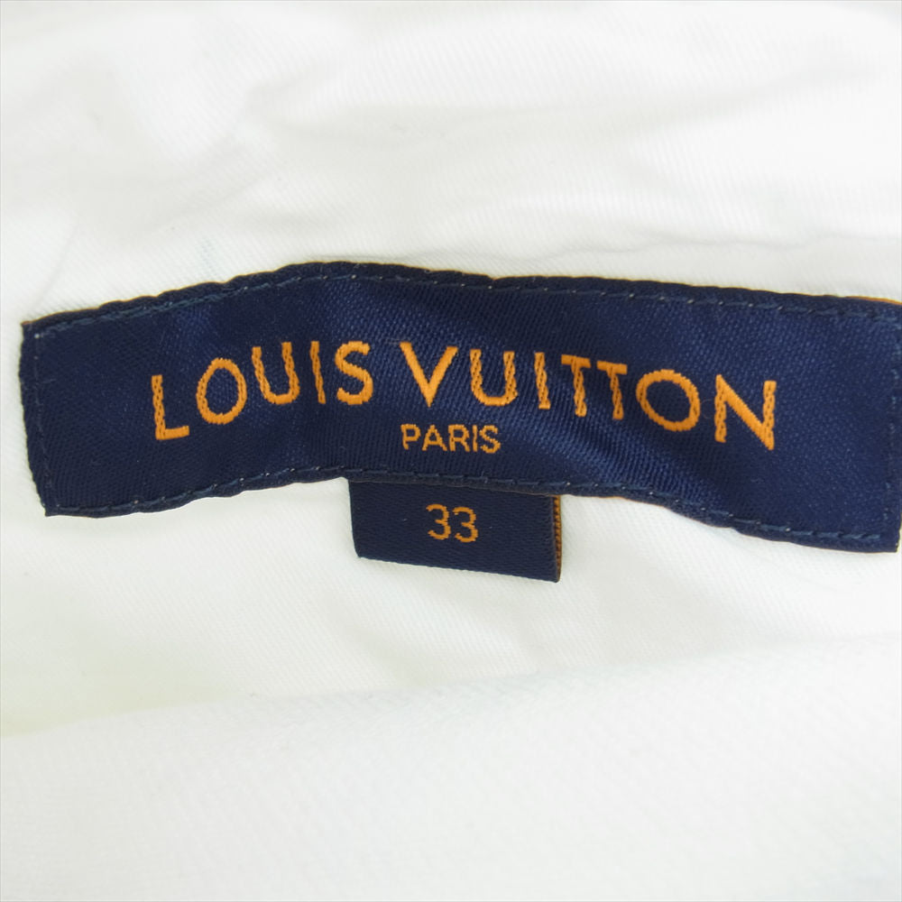 LOUIS VUITTON ルイ・ヴィトン 21AW HLD55W ステープルライン シャドーモノグラム ホワイトデニムパンツ ホワイト系 33【中古】