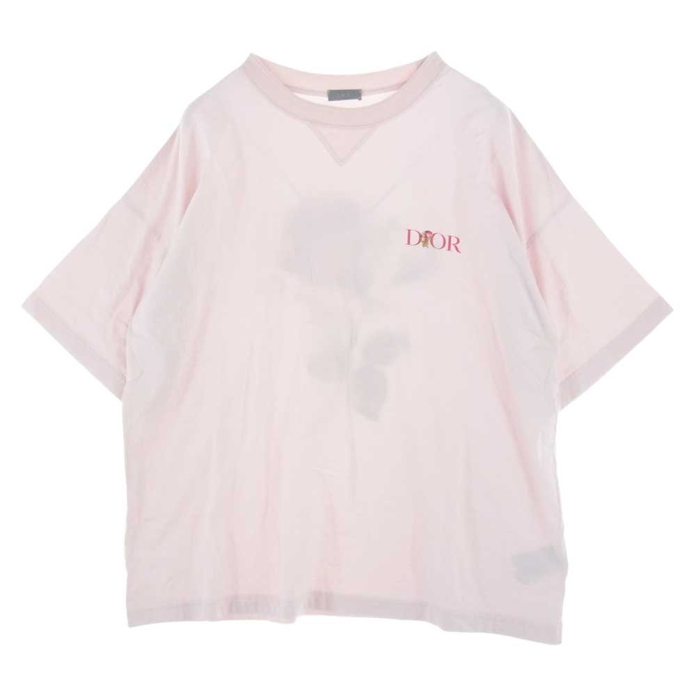 Dior ディオール 22AW 243J685A0677 JARDIN フラワー ロゴ刺繍 オーバーサイズ Tシャツ ピンク系 XL【中古】