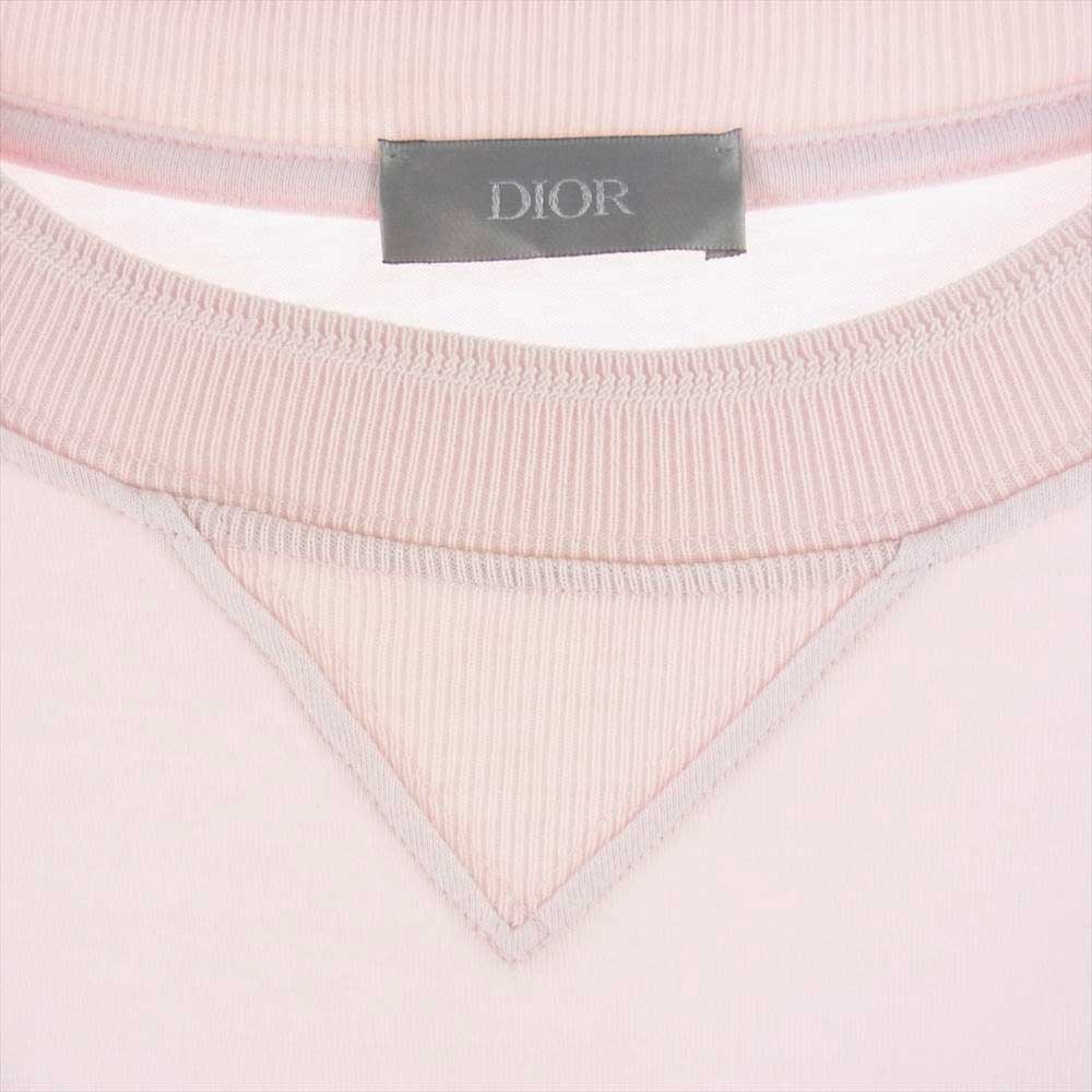 Dior ディオール 22AW 243J685A0677 JARDIN フラワー ロゴ刺繍 オーバーサイズ Tシャツ ピンク系 XL【中古】