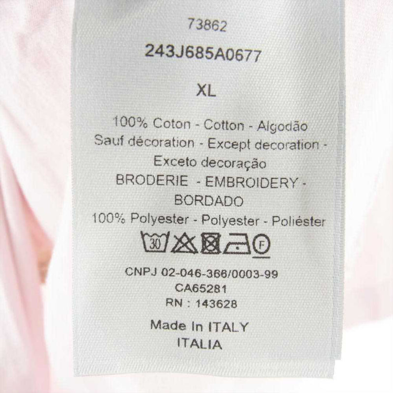 豪華 DIOR ディオール 22AW JARDIN フラワー刺繍Tシャツ 243J685A0677 ピンク