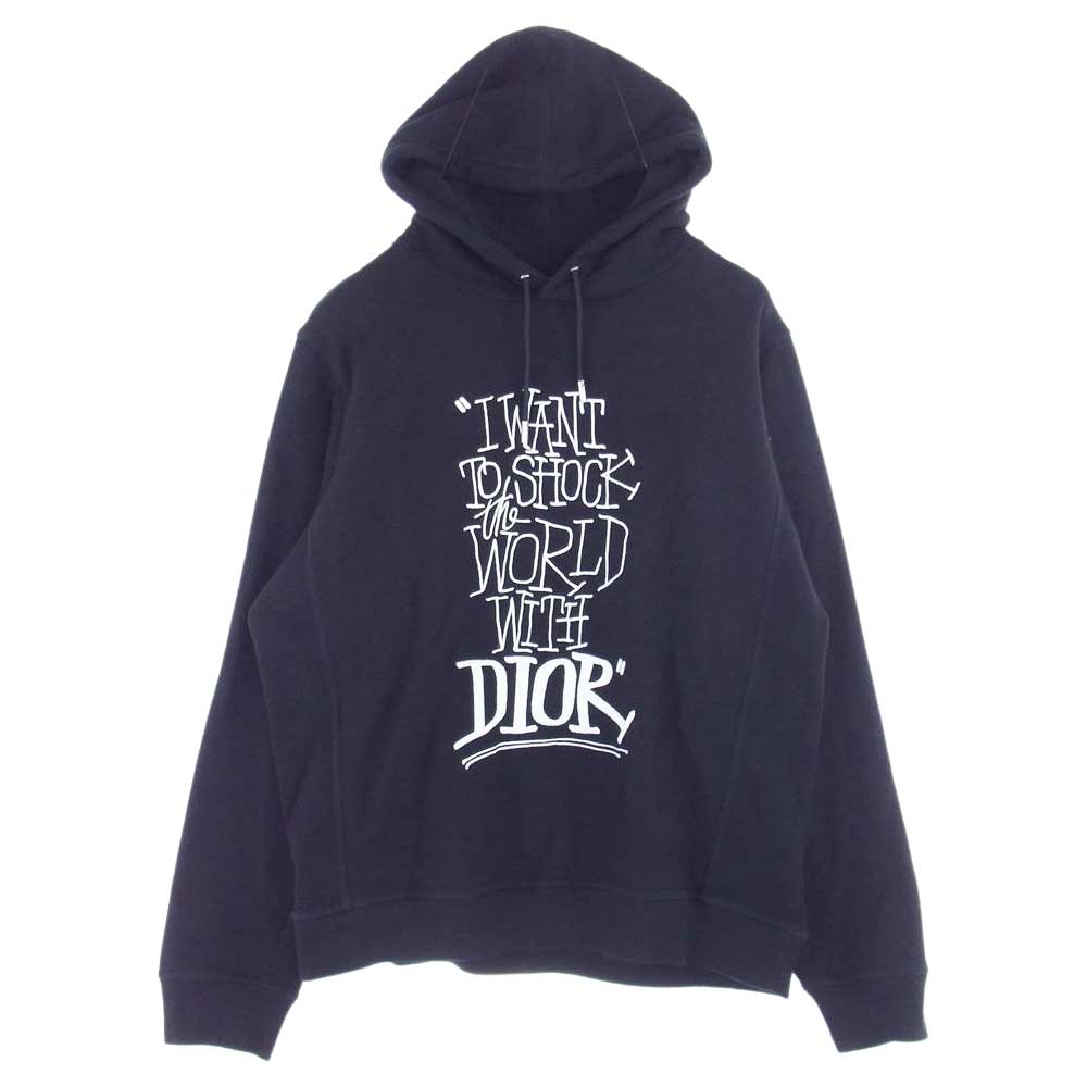 Dior ディオール 20AW 033J646A0531 Shawn Stussy SHOCK THE WORLD ステューシー パーカー ブラック系 L【中古】