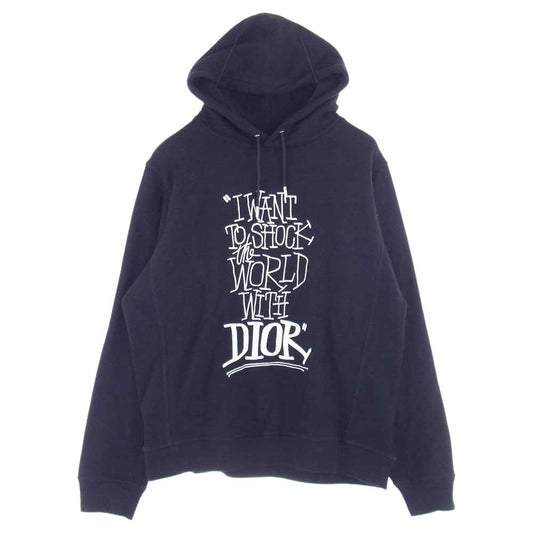 Dior ディオール 20AW 033J646A0531 Shawn Stussy SHOCK THE WORLD ステューシー パーカー ブラック系 L【中古】