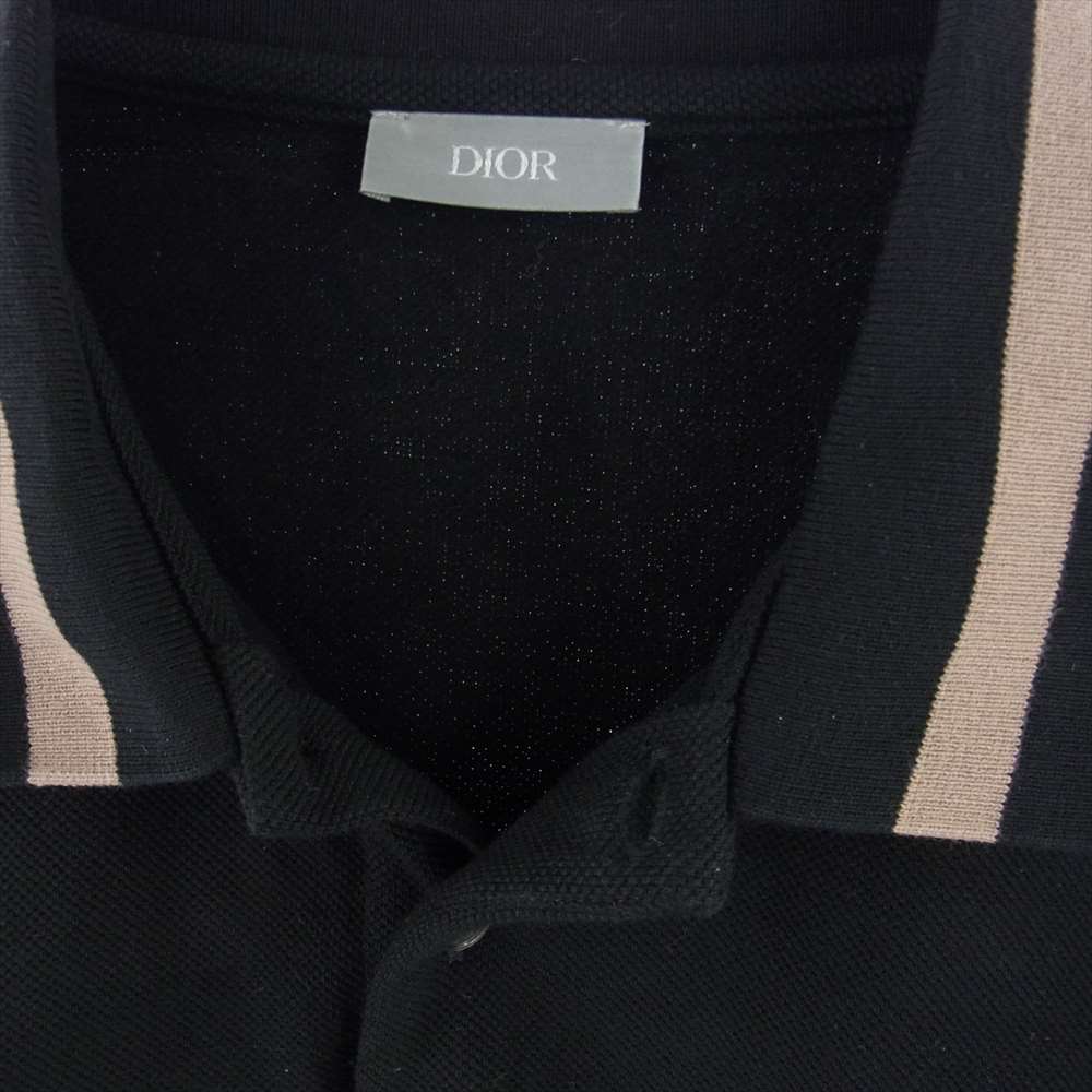 Dior ディオール 22AW 293J831A0455 ロゴ刺繍 ポロシャツ ブラック系 XL【中古】