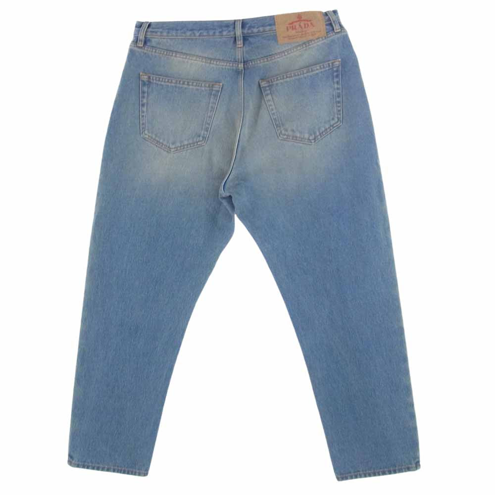 PRADA プラダ 23SS GEP351 三角プレート ロゴパッチ デニムパンツ インディゴブルー系 34【中古】