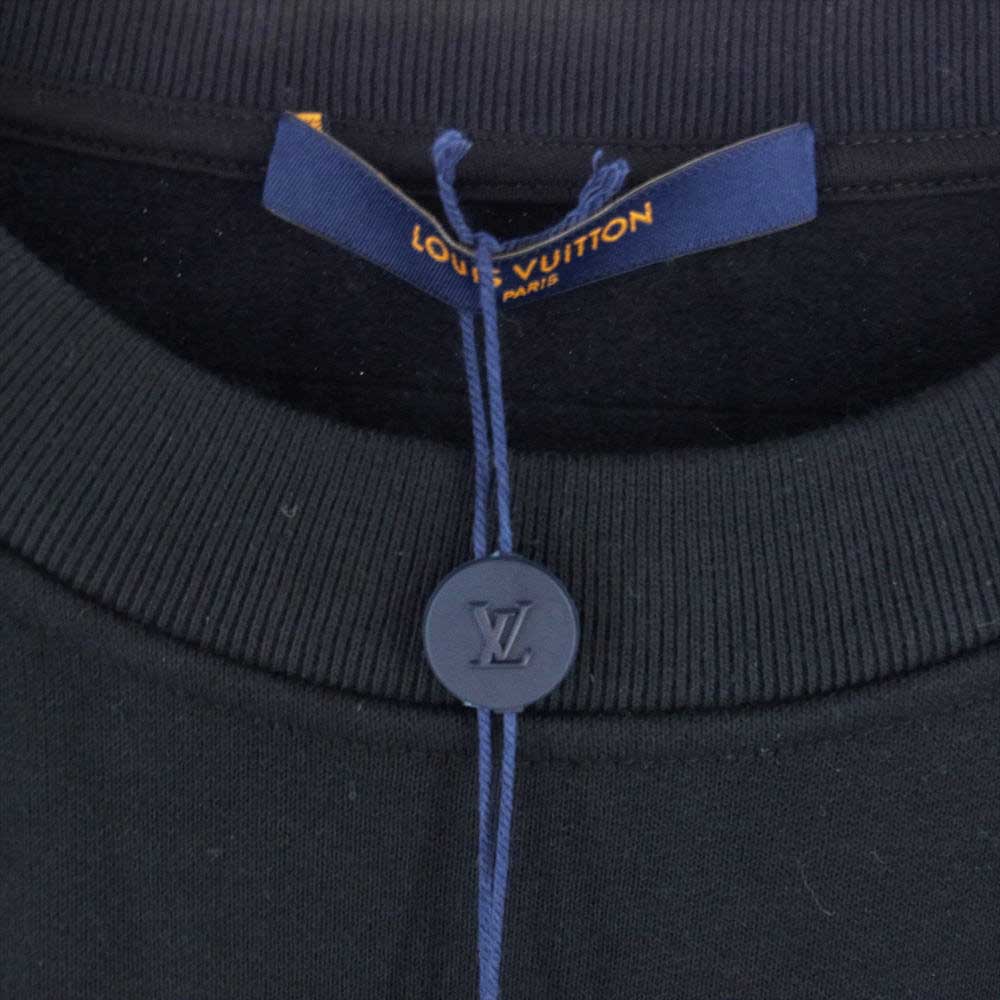 LOUIS VUITTON ルイ・ヴィトン 23SS 1AAT62 LV Music Line Embroidered Crewneck LVミュージックライン エンブロイダード クルーネック スウェット トレーナー ブラック系 XL【極上美品】【中古】