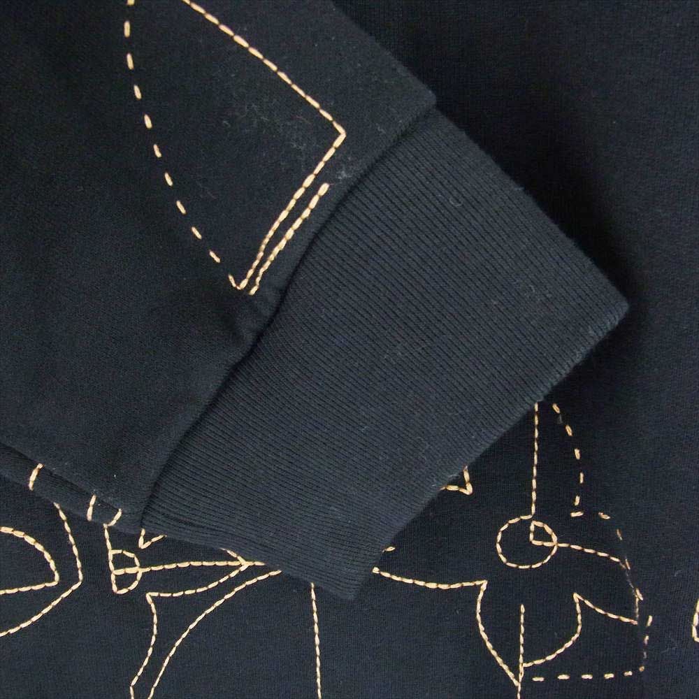 LOUIS VUITTON ルイ・ヴィトン 23SS 1AAT62 LV Music Line Embroidered Crewneck LVミュージックライン エンブロイダード クルーネック スウェット トレーナー ブラック系 XL【極上美品】【中古】
