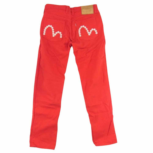 EVISU エヴィス FAIRWAY GENES フェアウェイ ジーンズ  ドットカモメ刺繍 パンツ 赤系 レッド系 34【中古】