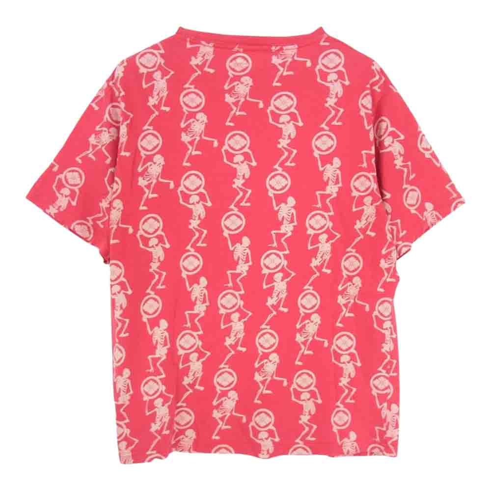 EVISU エヴィス スカル総柄 Tシャツ レッド系 40【中古】