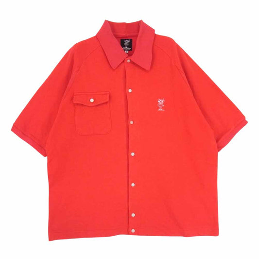 EVISU エヴィス ゴルフ フル ボタン 半袖 ポロ シャツ レッド系 40【中古】