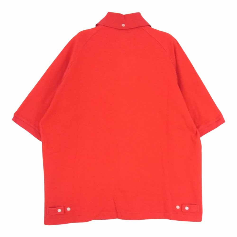 EVISU エヴィス ゴルフ フル ボタン 半袖 ポロ シャツ レッド系 40【中古】